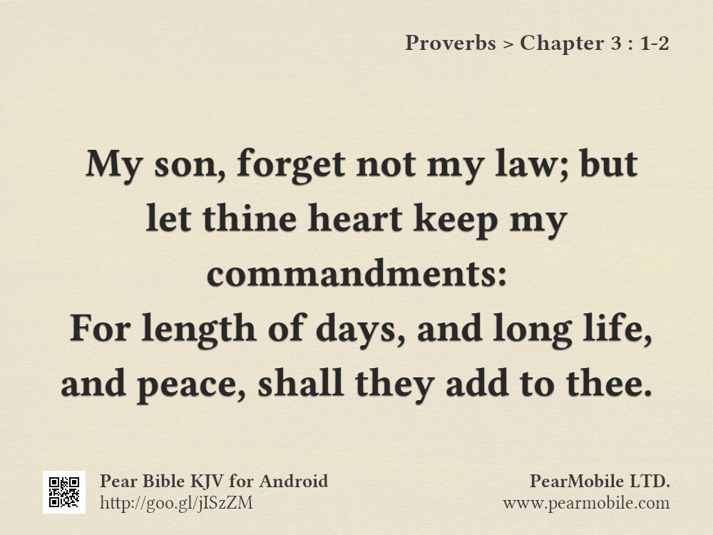 Proverbs, Chapter 3:1-2